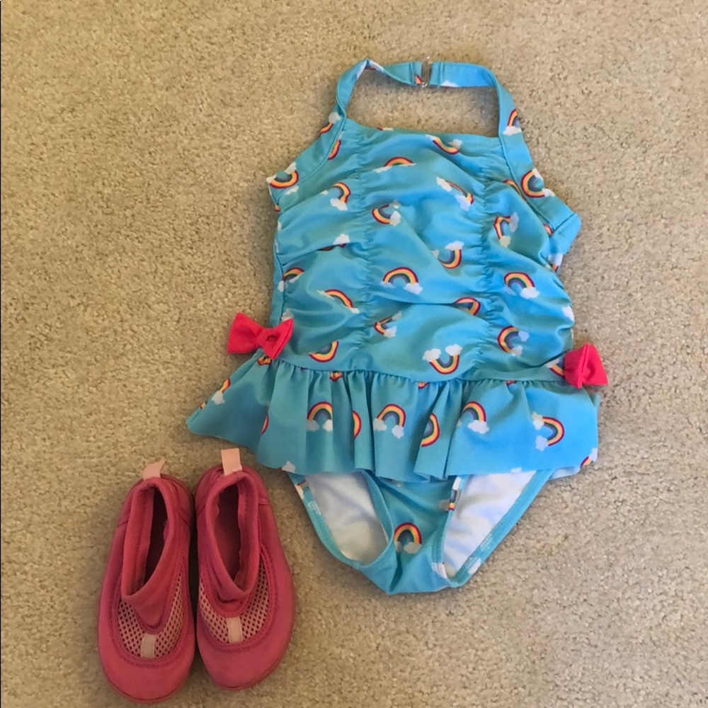 Swimsuit and swim shoes